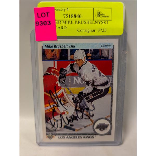 1990 SIGNED MIKE KRUSHELNYSKI HOCKEY CARD