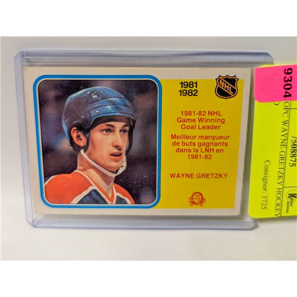 1982 OPC WAYNE GRETZKY HOCKEY CARD