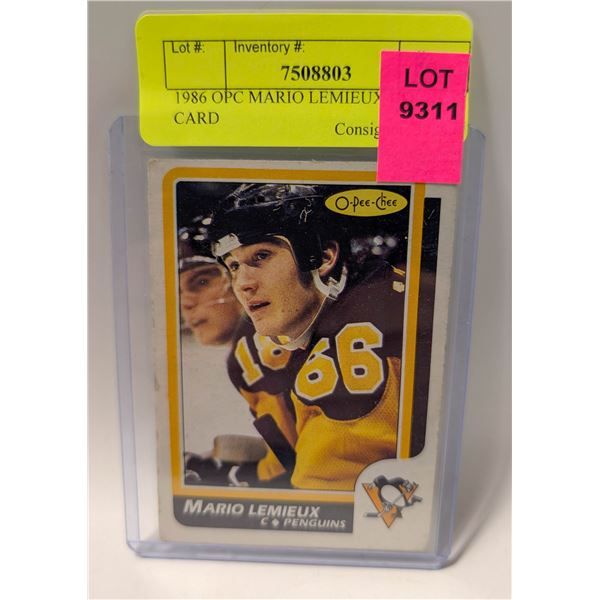 1986 OPC MARIO LEMIEUX HOCKEY CARD