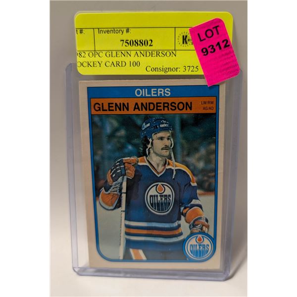 1982 OPC GLENN ANDERSON HOCKEY CARD 100