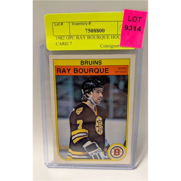 1982 OPC RAY BOURQUE HOCKEY CARD 7