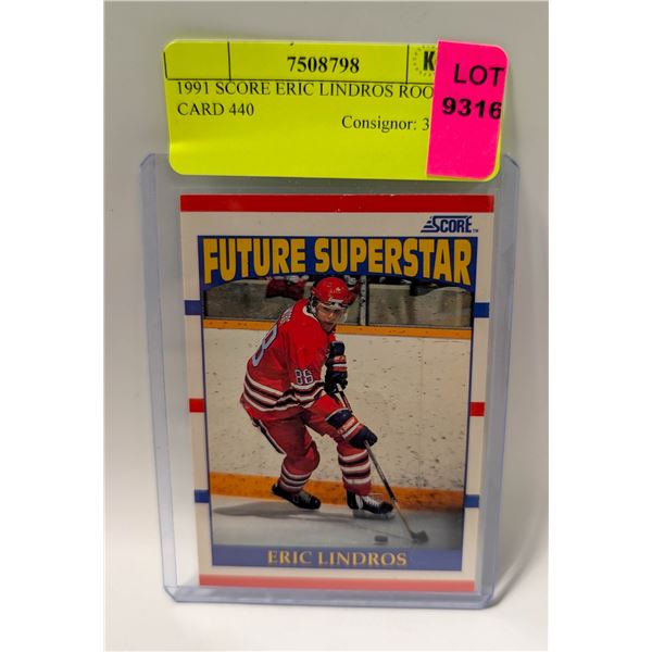 1991 SCORE ERIC LINDROS ROOKIE CARD 440