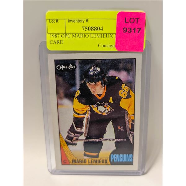 1987 OPC MARIO LEMIEUX HOCKEY CARD