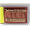 Image 2 : 1986 OPC RICKEY HENDERSON BASEBALL CARD