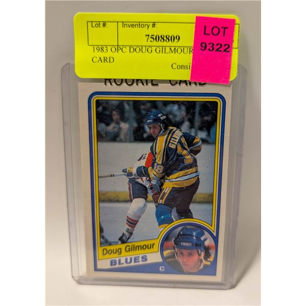 1983 OPC DOUG GILMOUR ROOKIE CARD