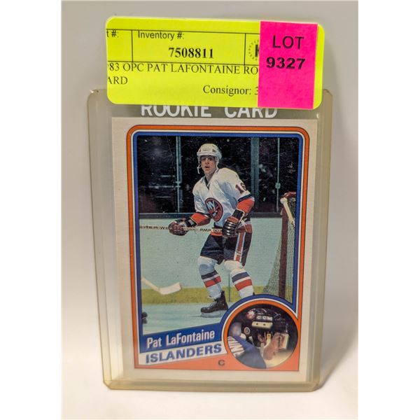 1983 OPC PAT LAFONTAINE ROOKIE CARD