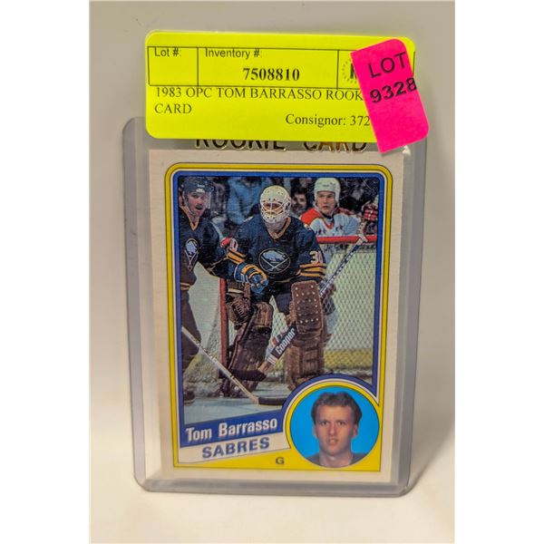 1983 OPC TOM BARRASSO ROOKIE CARD