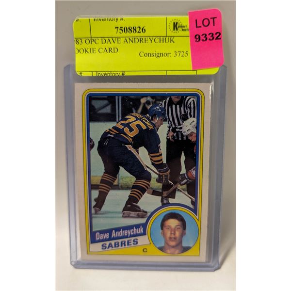 1983 OPC DAVE ANDREYCHUK ROOKIE CARD