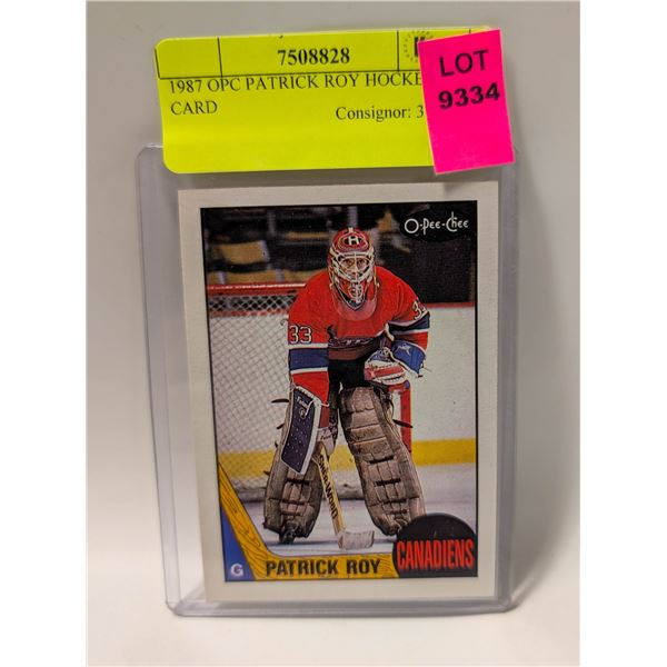 1987 OPC PATRICK ROY HOCKEY CARD