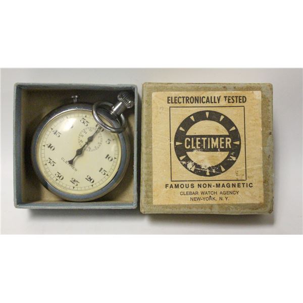 ANTIQUE CLEBAR STOP WATCH WITH BOX