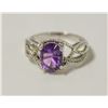 Image 1 : 10K WHITE GOLD RING W AMETHYST