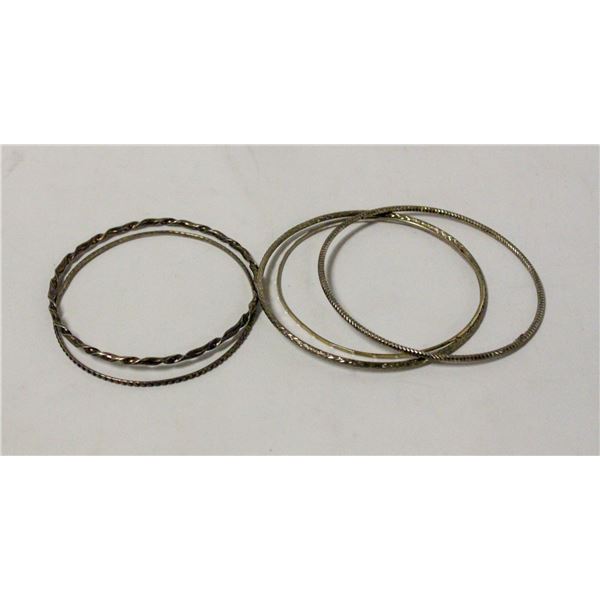 LOT OF SLIM SILVER BANGLES