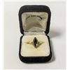Image 1 : 1950S 10K GOLD MARQUISE HEMATITE RING