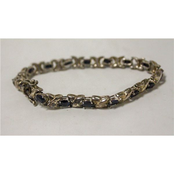 925 SILVER AND SAPPHIRE TENNIS BRACELET MADAME