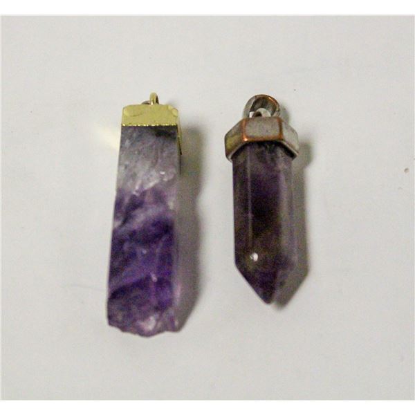 PAIR OF AMETHYST PENDANTS