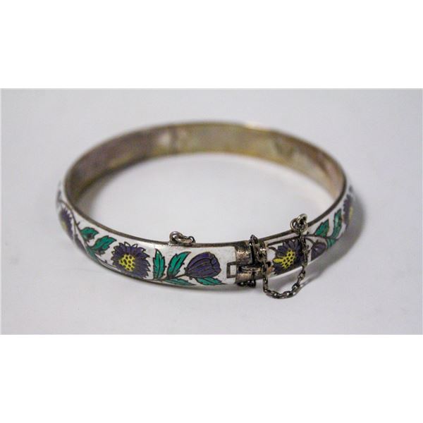 STERLING SILVER W ENAMEL DETAIL BRACELET