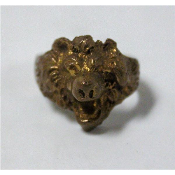 MENS MID CENTURY BRUTALIST LIONS RING