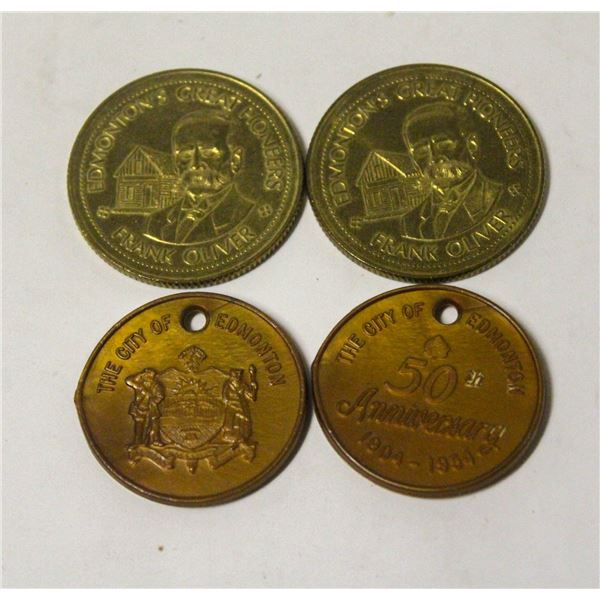 LOT OF VINTAGE EDMONTON TOKEN COINS