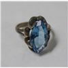 Image 1 : 925 SILVER RING WITH LARGE BLUE STONE