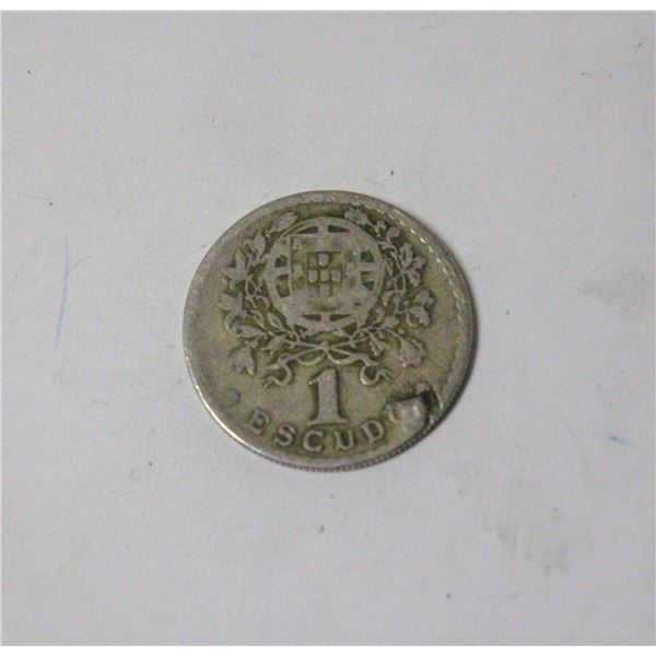 1929 SILVER PORTUGAL 5 ESCUDOS COIN