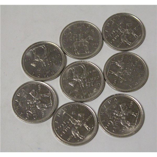 LOT OF 8 1973 CANADA MOUNTIE QUARTERS