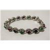 Image 1 : 925 SILVER RUBY EMERALD & SAPPHIRE BRACELET