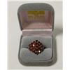 Image 1 : 925 SILVER RING WITH GARNET STONE CLUSTER