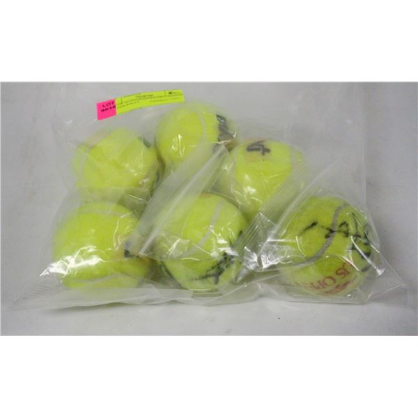 LOT OF AUTOGRAPHED PRO TENNIS PLAYER BALLS