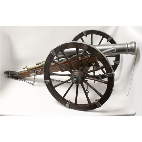 LARGE SCALE REPLICA CANNON STEEL AND WOOD