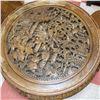 Image 2 : ANTIQUE CHINESE HAND CARVED WOOD ROUND TEA TABLE
