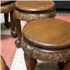 Image 4 : ANTIQUE CHINESE HAND CARVED WOOD ROUND TEA TABLE