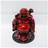 Image 1 : CARVED RED RESIN CHINESE HAPPY LAUGHING BUDDHA