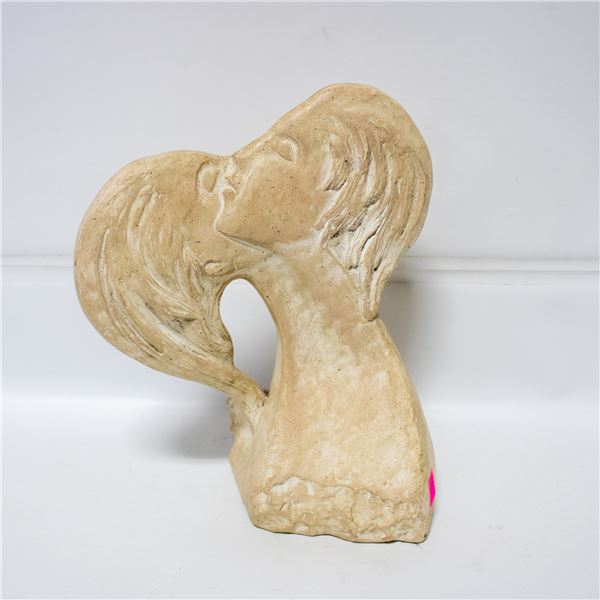 1980'S CARVED LOVERS IN PORCELAIN MARKED "FISHER"