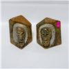Image 1 : PAIR OF CARVED SOAPSTONE FIRST NATIONS FACES BOOK