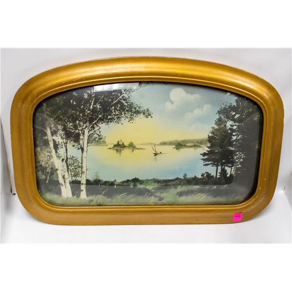 VINTAGE BUBBLE FRAME SCENIC LAKE