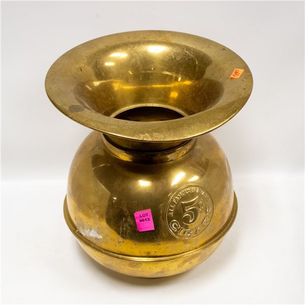 BRASS SPITOON "ALL FAMOUS HAVANA 5C CIGARS"