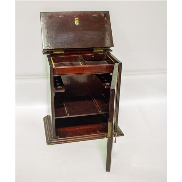 VINTAGE MAHOGANY CABINET WITH GLASS DOOR - SMALL