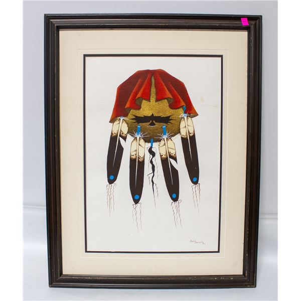 FRAMED PRINT "EAGLE SHIELD" BY OJIBWA ARTIST