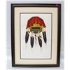 Image 1 : FRAMED PRINT "EAGLE SHIELD" BY OJIBWA ARTIST