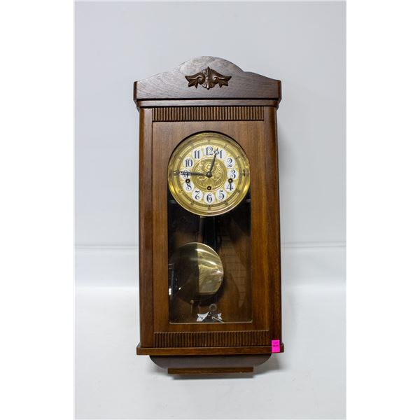 VINTAGE WESTMINSTER BRASS FACE WALL HANGING CLOCK