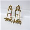 Image 1 : PAIR OF BRASS ART EASELS 12" TALL EACH