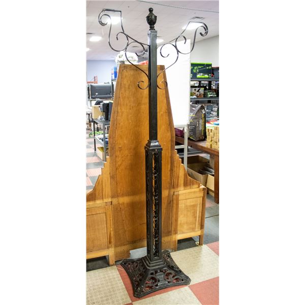 VINTAGE FREESTANDING WROUGHT IRON HALL TREE 7'