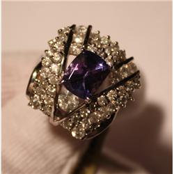 Tanzanite & Diamond Ring - 2+ct Tanz. w/ 2+ctw Dia