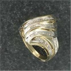 1/2 ctw Diamond & Gold Bypass Ring