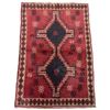 Image 1 : 100% Hand Knotted Made in Iran 4'x2'8" Shiraz Region Geometric Map Fluffy Rug (380)