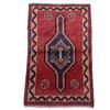 Image 1 : 100% Hand Knotted Made in Iran 4'x2'8" Shiraz Region Geometric Map Fluffy Wool Root Rug (379)