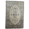 Image 2 : 100% Hand Knotted Made in Iran 9"6"x6'4' Kashan Cream Coloured Carpet (362)