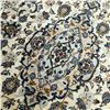 Image 3 : 100% Hand Knotted Made in Iran 9"6"x6'4' Kashan Cream Coloured Carpet (362)
