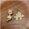 Image 1 : Two 10KT Gold Charms * Roller Skate and Puzzle Piece with Embossed "Friends" (Total weight 2.3 grams