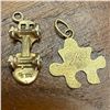 Image 2 : Two 10KT Gold Charms * Roller Skate and Puzzle Piece with Embossed "Friends" (Total weight 2.3 grams